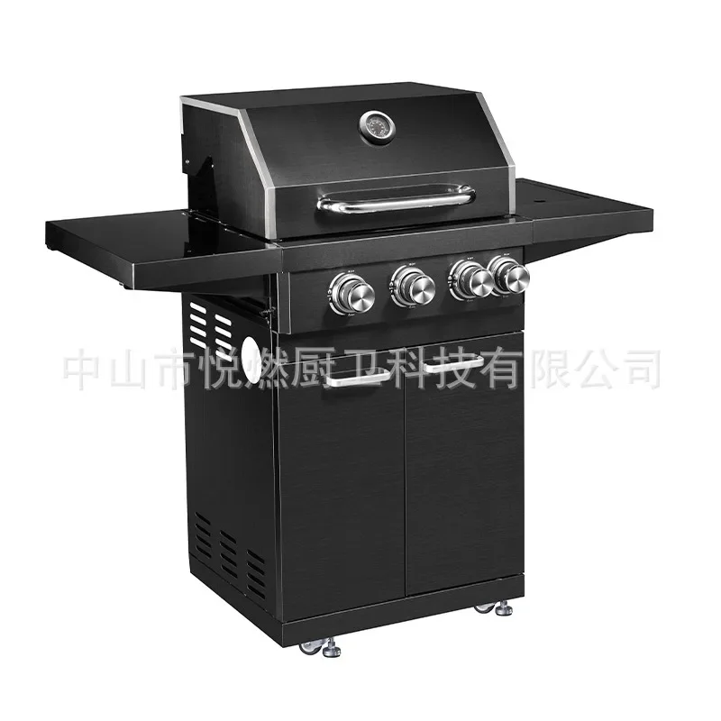 Garden gas barbecue grill 4-head stove integrated embedded outdoor kitchen garden multi-functional grill combination stove