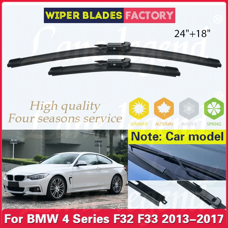 

Car Front Wiper Blade For BMW 4 Series F32 F33 F36 F80 2013 - 2017 Windshield Windscreen Naturl Rubber Car Accessories 24"+ 18"