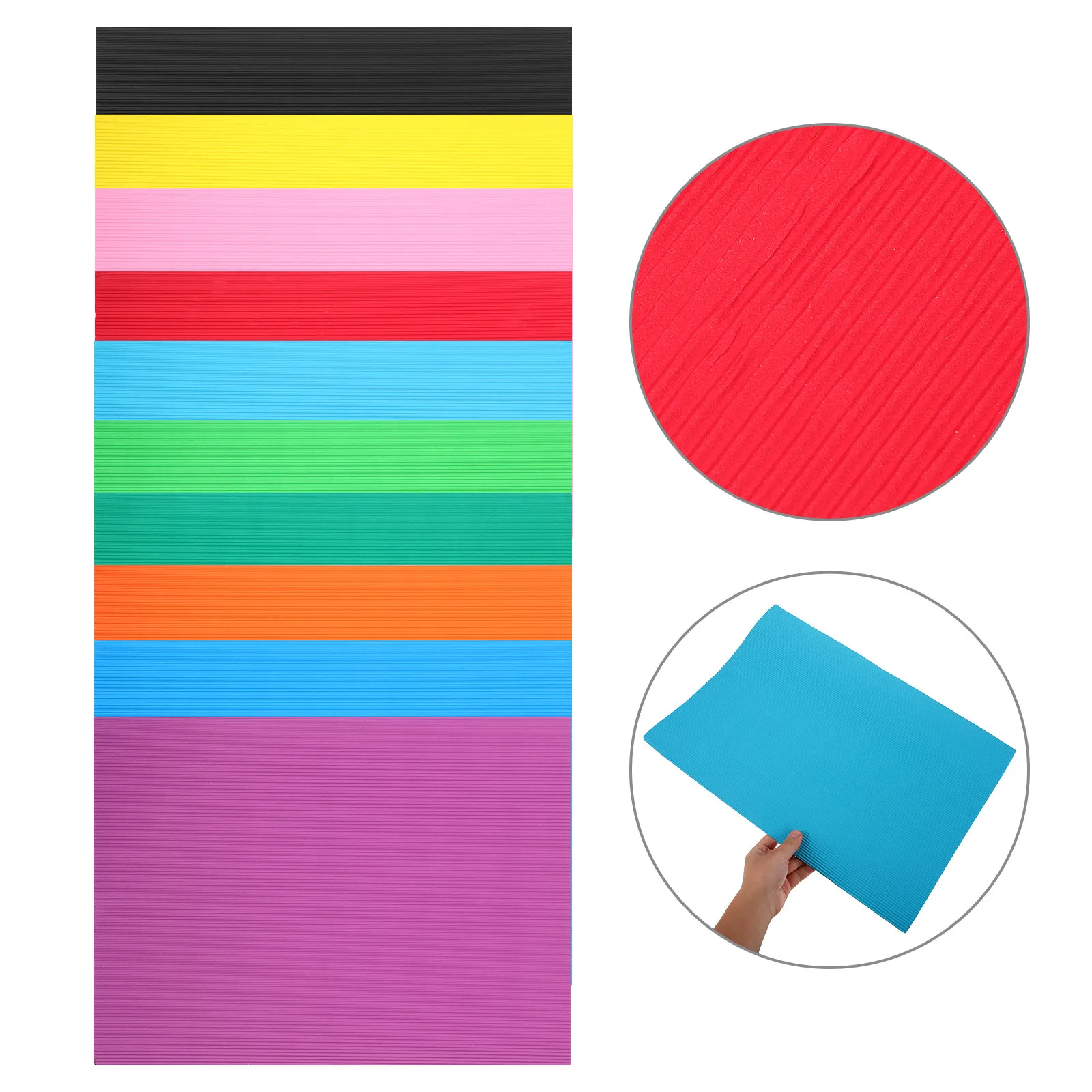 50 Sheets Colorful Corrugated Paper Foldable DIY Craft Paper for Origami Card Making Scrapbooking Kids Art Supplies