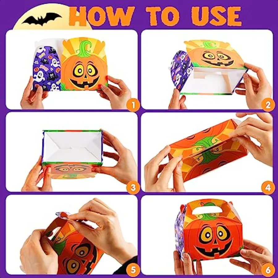 36 PCS Halloween Treat Boxes Candy Boxes Trick or Treat Cardboard s Goodie Bags for Halloween Party Favor plies Classroom Excha