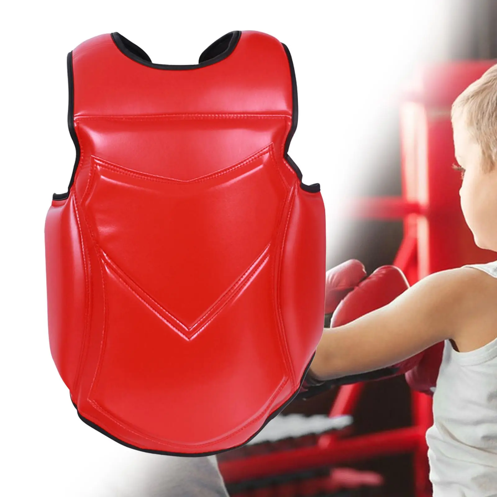 Karate-Brustschutz für Anfänger, Geschenk für Sanda, ergonomisches Design, PU-Rippschild-Rüstung