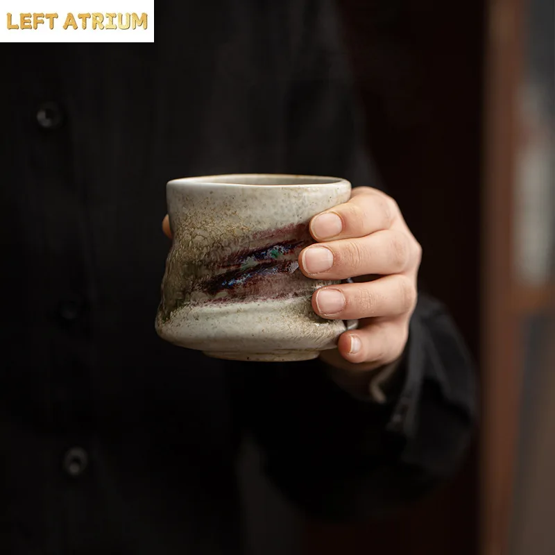 Kiln-changing Tea Cup Retro Ceramic Coffee Cup Simple Artistic Sense Tea  Underglaze Color Handmade Cup