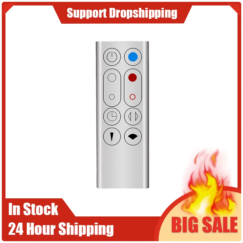 Replacement Remote Control Suitable for Dyson AM09 HP00 HP01 Air Purifier Leafless Fan Remote Control Silver
