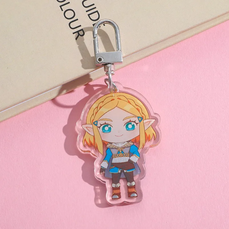 New Zelda Legend Acrylic Keychain Toy Cute Cartoon Wild Breath Kingdom Tears Role-playing Accessories Keychain Bookbag Pendant