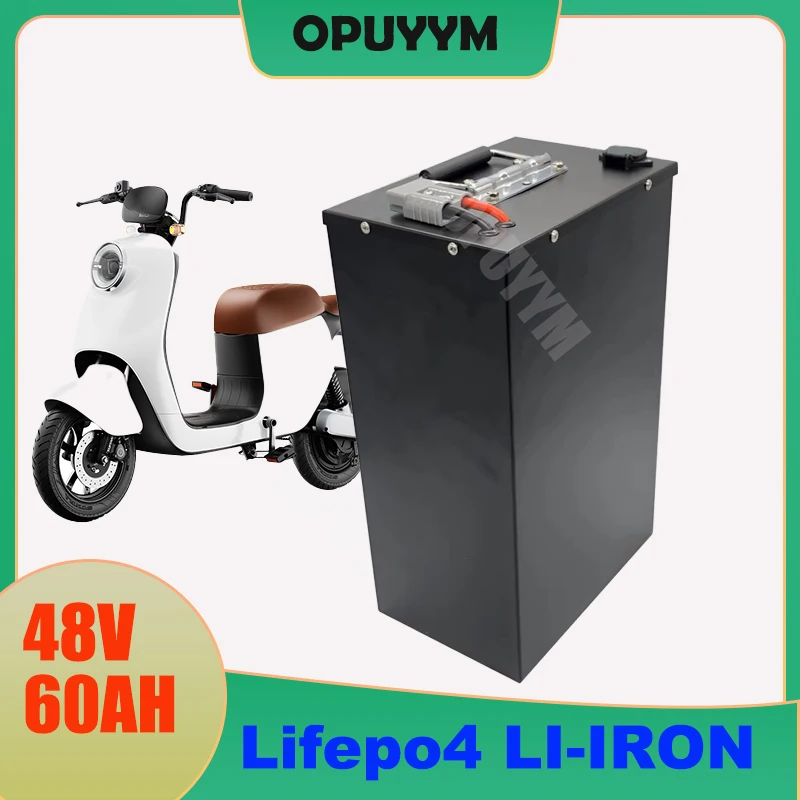 

OPUYYM LI-IRON 48 В 60 Ач LIFEPO4 аккумулятор 2500 Вт 3500 Вт 4500 Вт с BMS Bluetooth для электрического скутера, мотоцикла, автомобиля