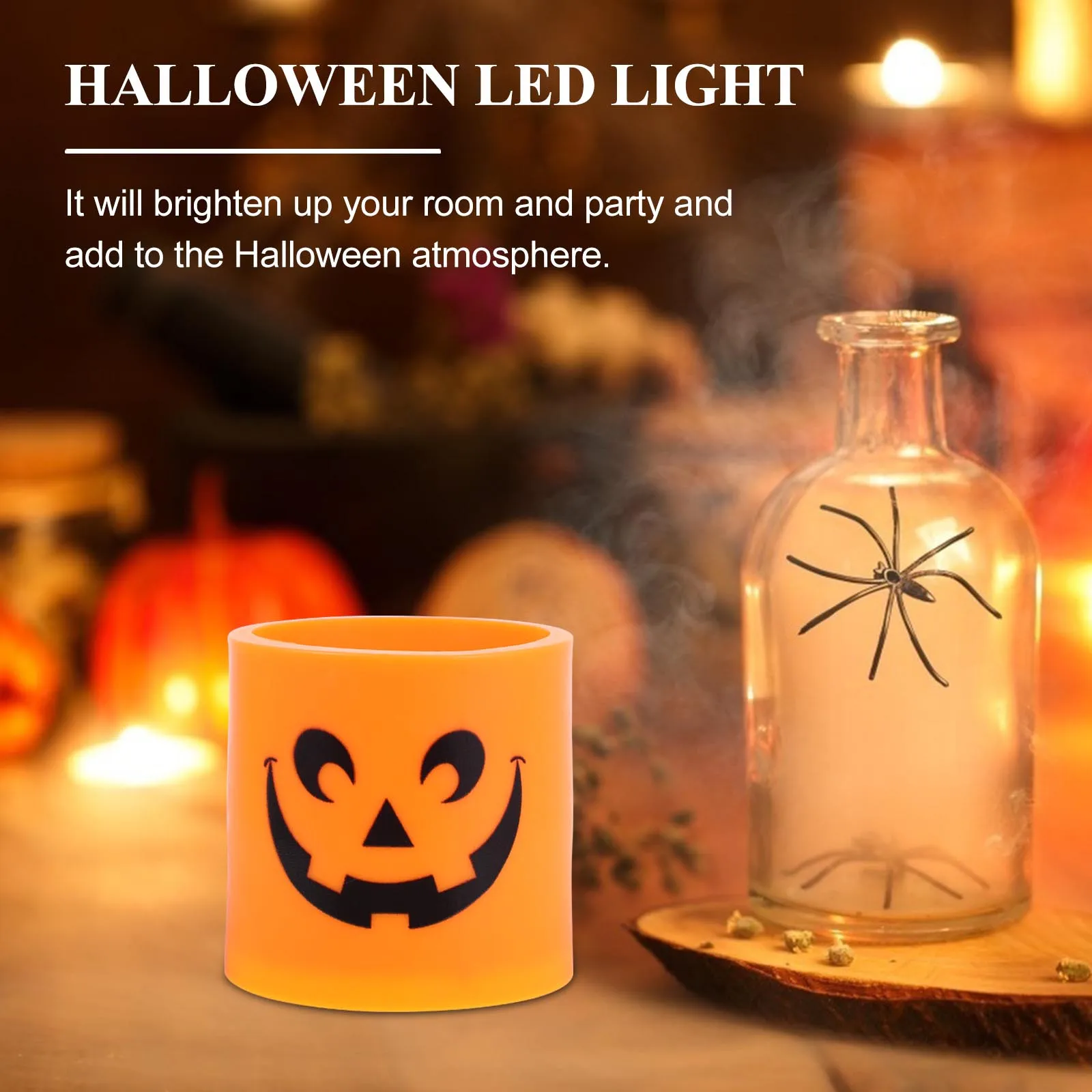 

2pcs Led Lights Pumpkin Lamps Unique Halloween Decorative Lights Electronic Pumpkin Lamp For Party Home