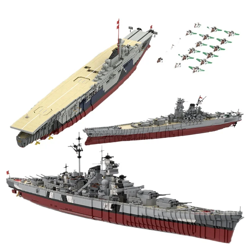 

Zeppelin Boat Collection Moc Military Bismarck Warship Building Blocks Set Yamato Battle Ship Display Model Bricks Toy Gift