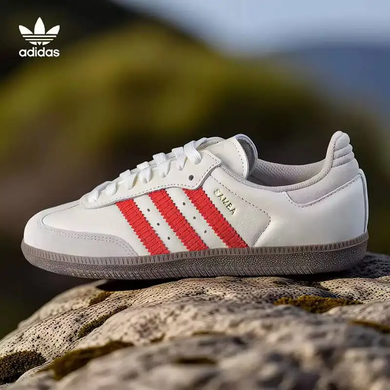 Adidas Tricolor Training Shoes For Men And Women, Retro Casual Sports Sneakers With Lace-Up Design, Low Heel, Ih6815