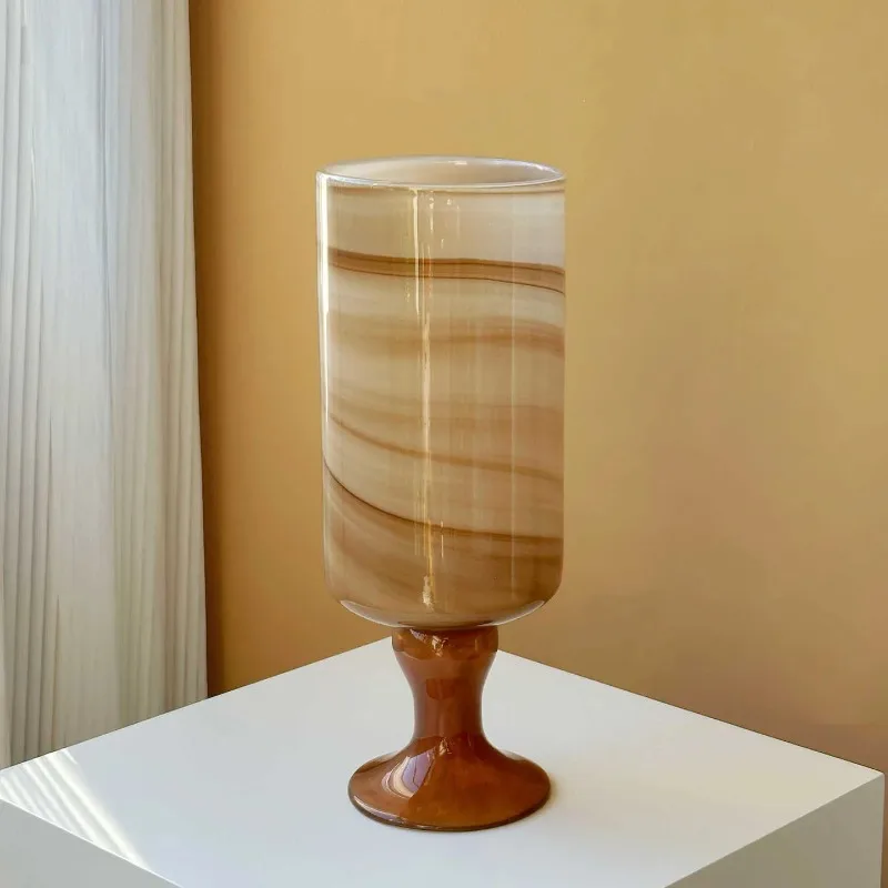 

DSA Art High Foot Handmade Glazed Vase Living Room Flower Arrangement Ornament Water Raiser Flower Arranger Decorative Ornament