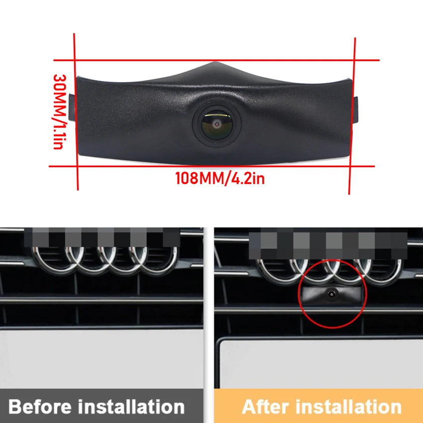 New! AHD CCD HD Car Front View Parking Night Vision Positive Waterproof Logo Camera For Audi Q5 Q5L FY 2018-2020 Emblem Logo CAM