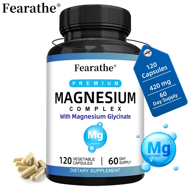 

Капсулы Fearathe с магниевым слоем, с глицинатами магния, добавка для здоровья костей и сердца, помогает спать, мышцы, релаксация