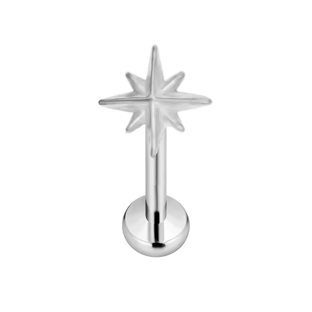 Titanium Flower Petals Star Heart Butterfly Threadless Piercing Earring