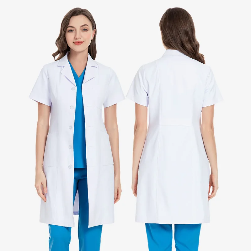 Female Long Dentist, Male Short Sleeved Beauty Salon Physician, Experimental White Coat