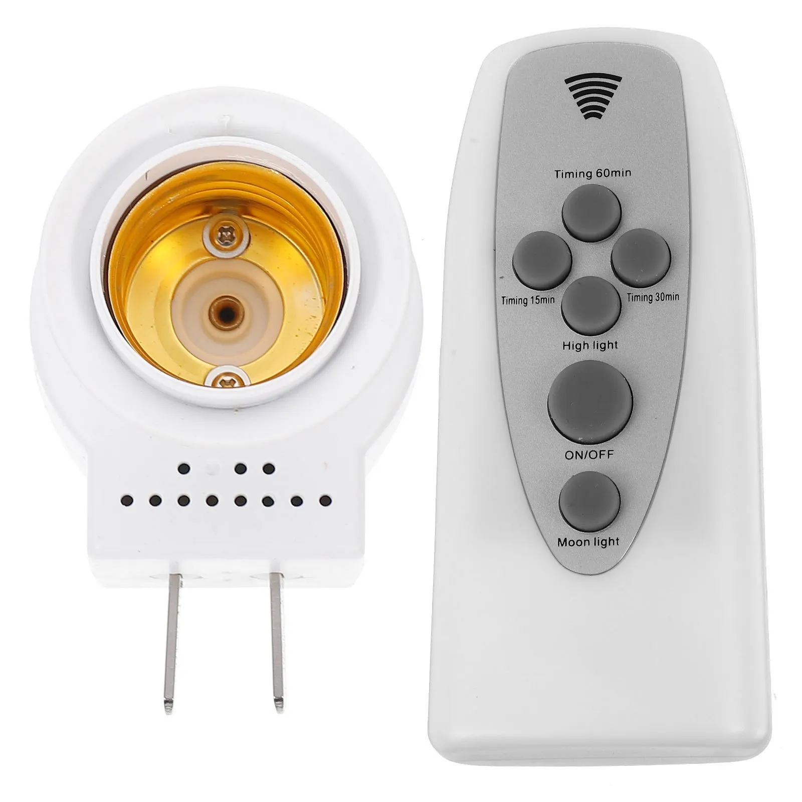 

Remote Control Lamp Holder E27 Led Bulb Socket 3 Brightness Settings Night Light Auto Off Timer 5-10M Infrared Sensor Dimmable