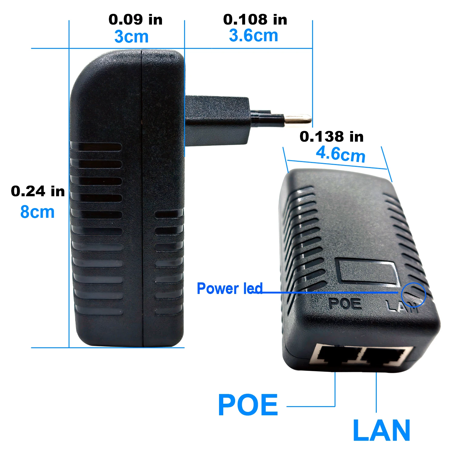 48V POE 0.5A EU Plug CCTV Security Surveillance POE Power Supply Adapter for Injector Ethernet IP Camera POE Switch NVR Router