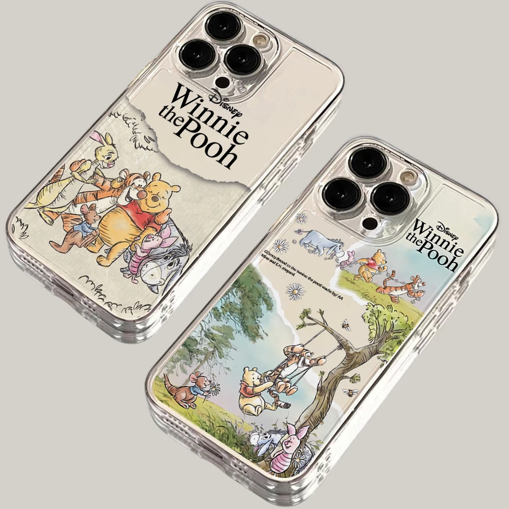 Funda para Teléfono con Diseño de Winnie the Pooh para iPhone 17 Air 16 15 14 Plus 13 12 11 Pro Max X Xs XR 8 e, Carcasa Transparente de TPU Suave