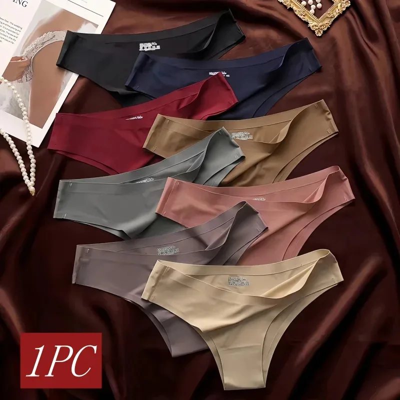 Women Seamless Underwear Ice Silky Brazilian Panties Low Waist Briefs Sports Ultra-thin Comfort Underpants Female  Lingerie