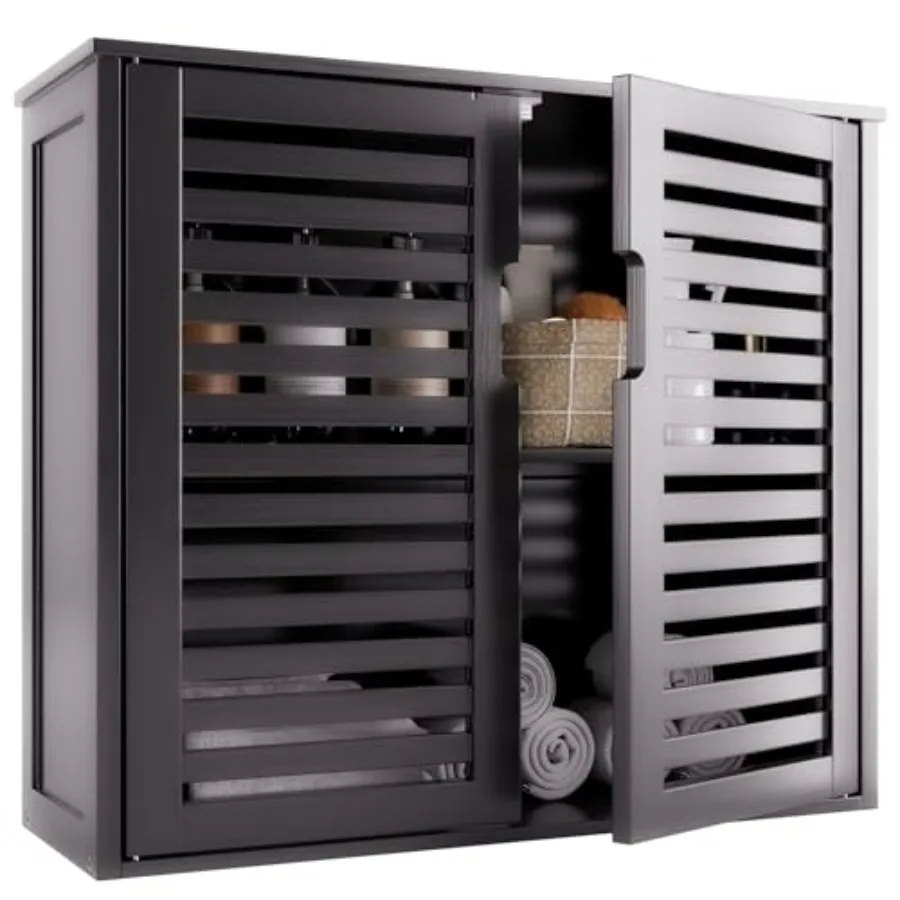 

Bathroom Storage Cabinet, Hanging Medicine Cabinet with Adjustable Shelf, Bamboo Over the Toilet Wall Mounted Space Saver Organ