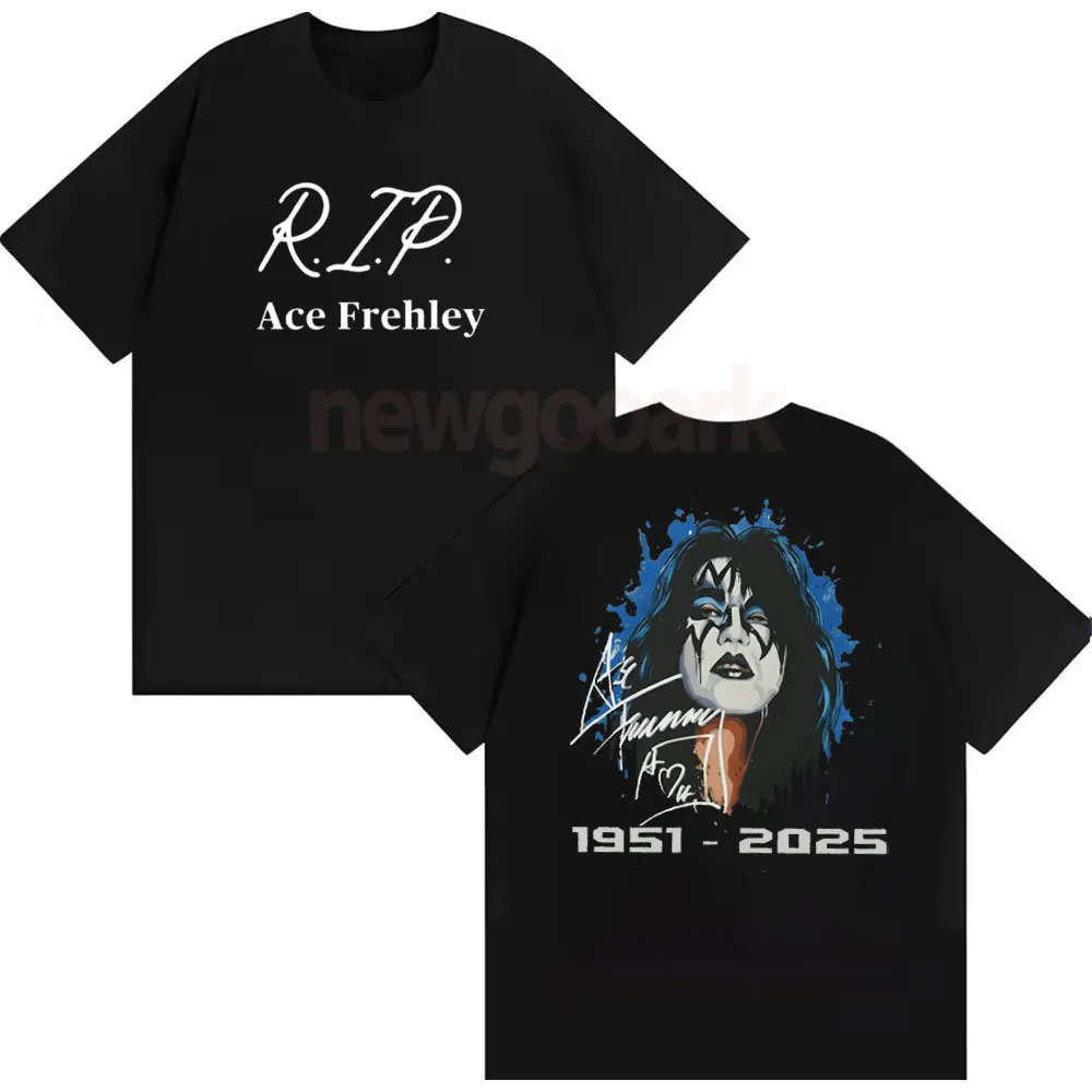 Ace Frehley Tribute Graphic T Shirts RIP 1951–2025 Thank You for The Memories Gift Woman Man Fans Cotton Tshirt Short-sleev