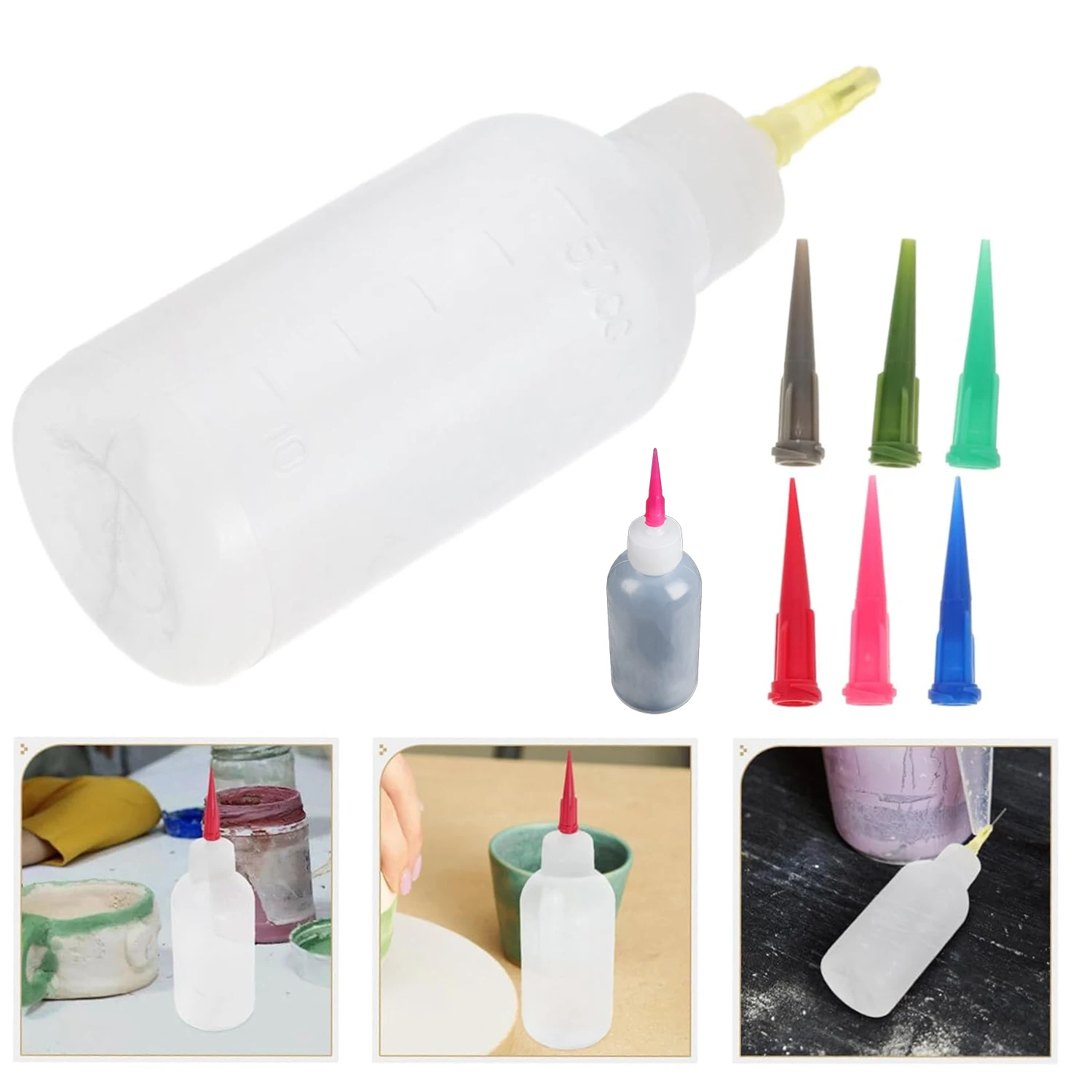 Ceramic Glue Bottle Precision Applicator Tool With Stainless Steel Tip For Crafts Slip Glue Liquid Wax Resin