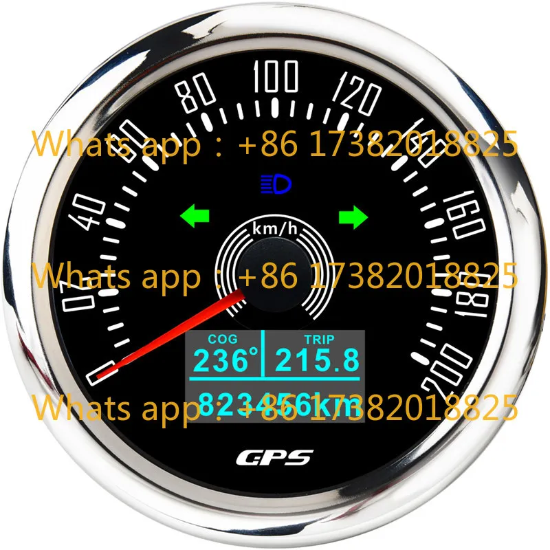 85Mm car yacht motorboat general GPS odometer, waterproof and anti-fog 200km/h 160MPH speedometer
