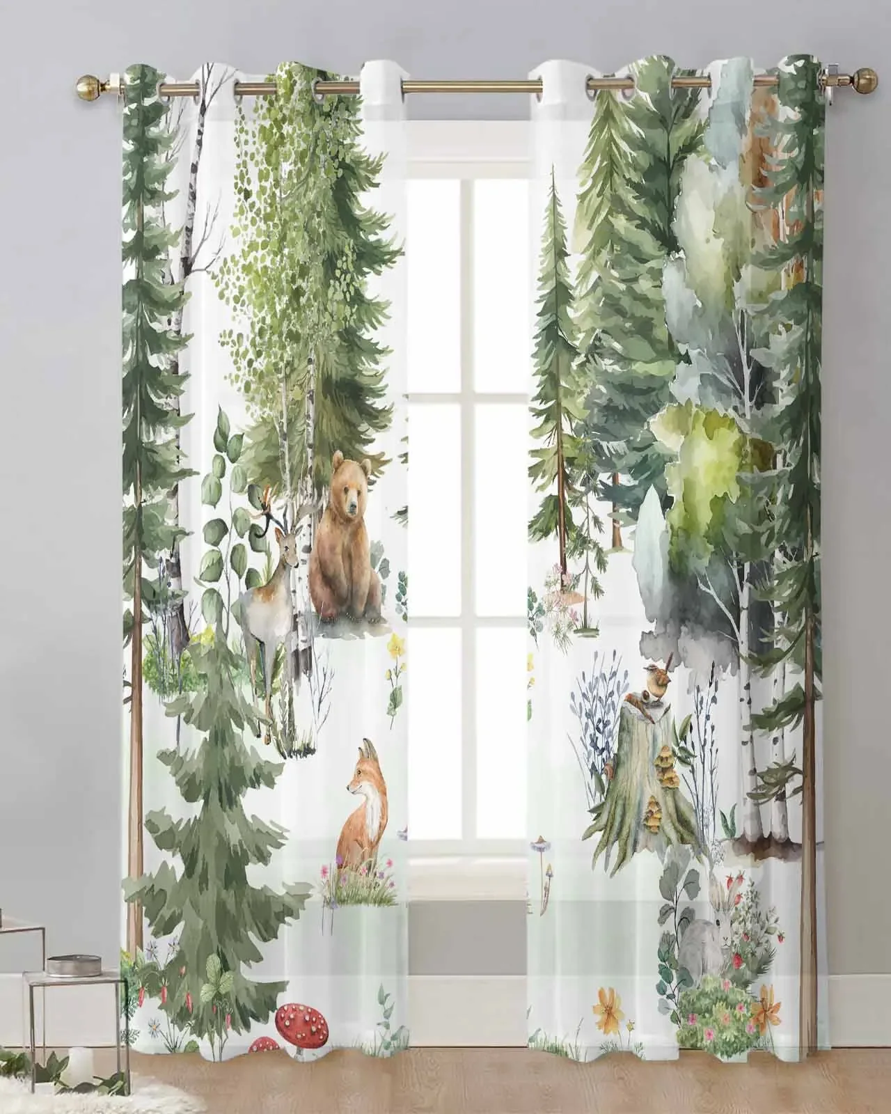 Trees Cheap Things With Free Shipping for Home Interior Curtains Natural Animals Bathroom Curtain Luxury Living Room Curtains