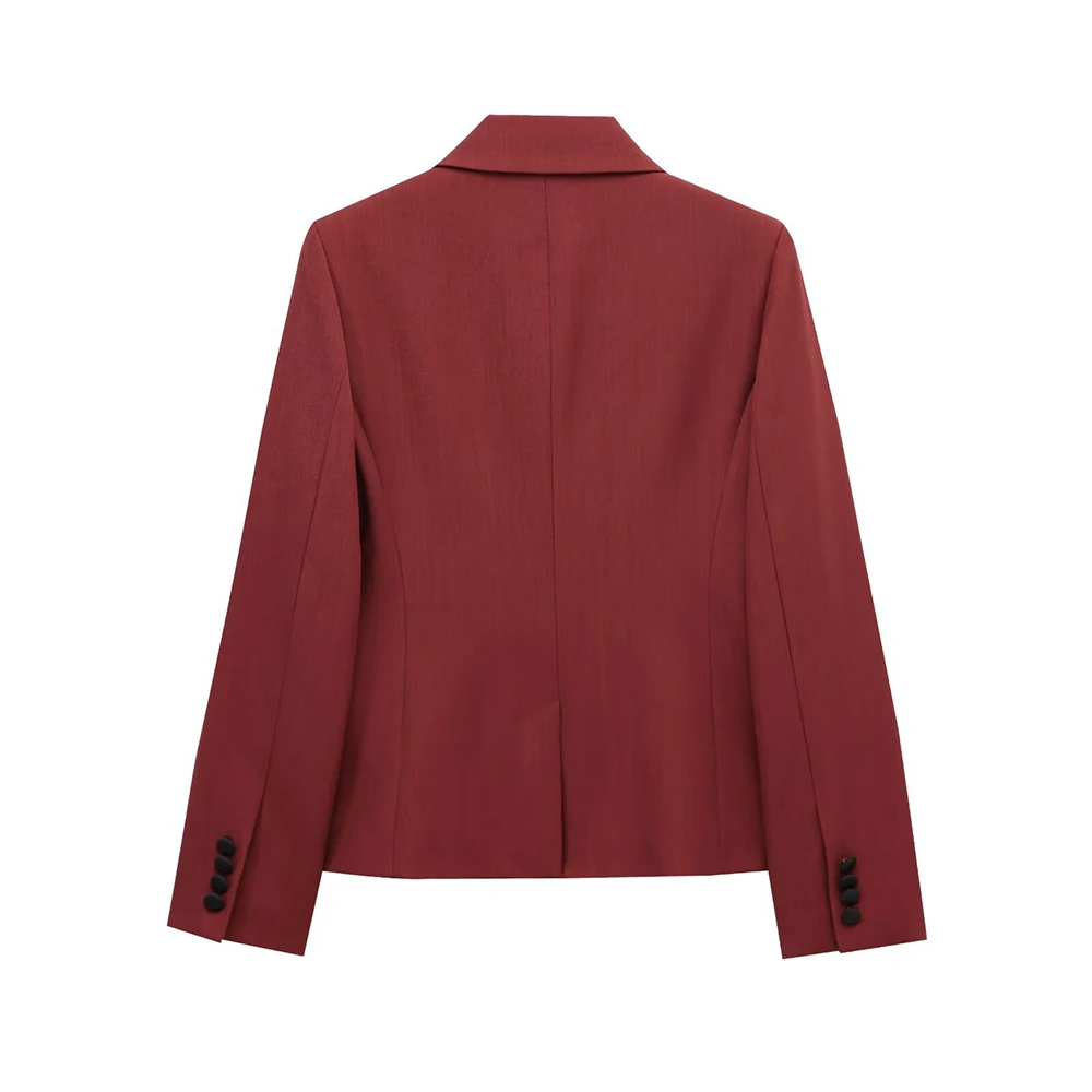 Blazer europeo de manga larga para mujer, traje informal con solapa y doble botonadura y pantalones, estilo Popular