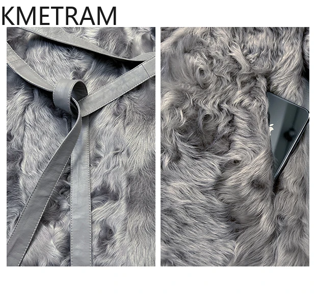 Giacca di pelliccia double face in lana di pecora naturale Donna Cappotto di pelliccia reale con scollo a V grigio di lusso Donna Abiti invernali 2025 шуба ж miscecud