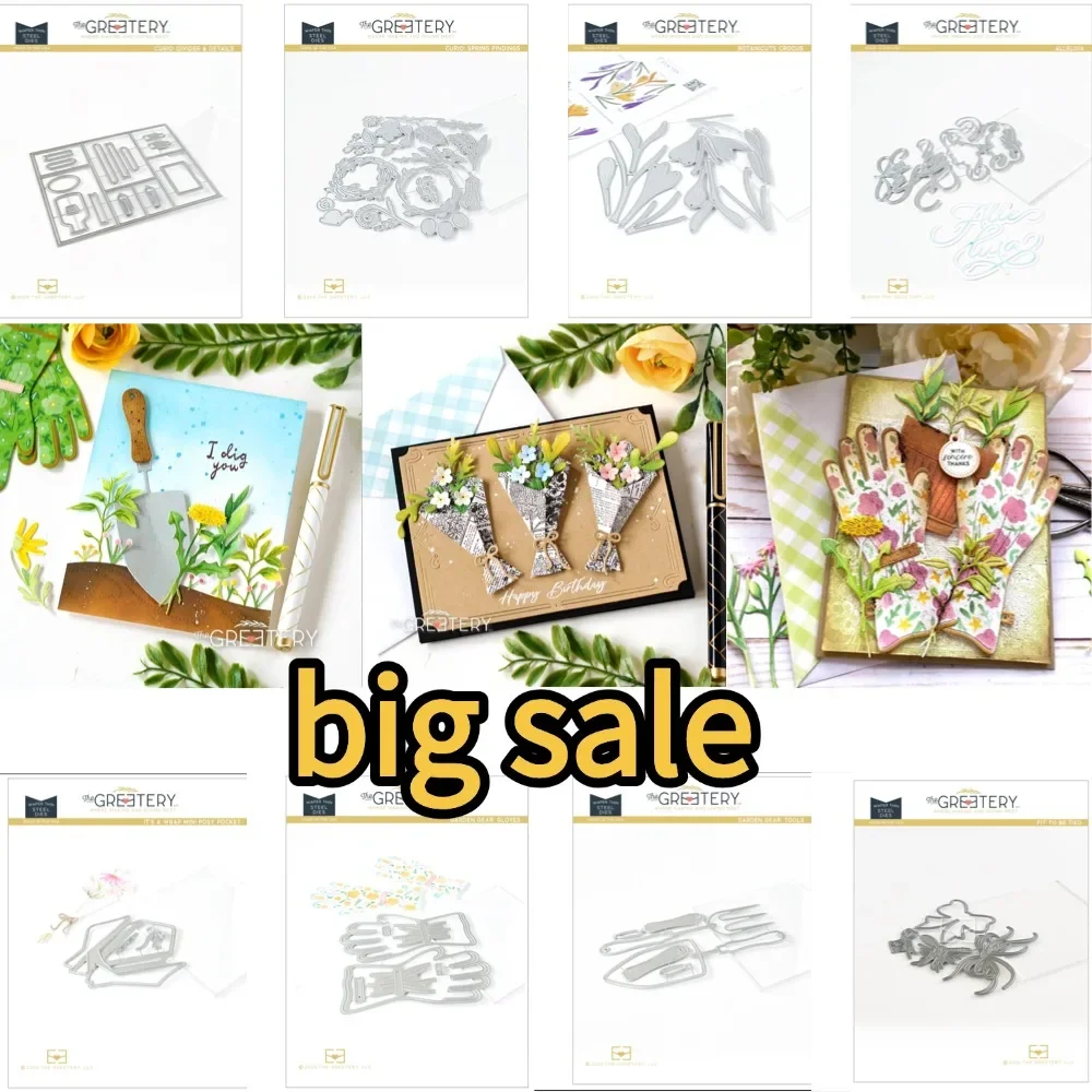 Gloves shovel flowers and plant Stamps And Dies Scrapbook Diary Decoration Stencil Embossing Template DIY Greeting Card Handmade