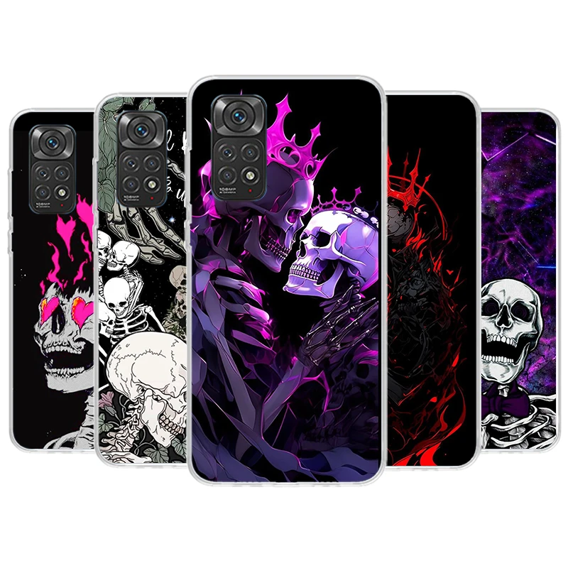 Anatomy Skeleton Heart Lovey Kiss Phone Case For Xiaomi Redmi Note 13 12 12S 11 11S 10 10S 9 9S 11T 11E Pro Plus 8 8T 7 + Coque