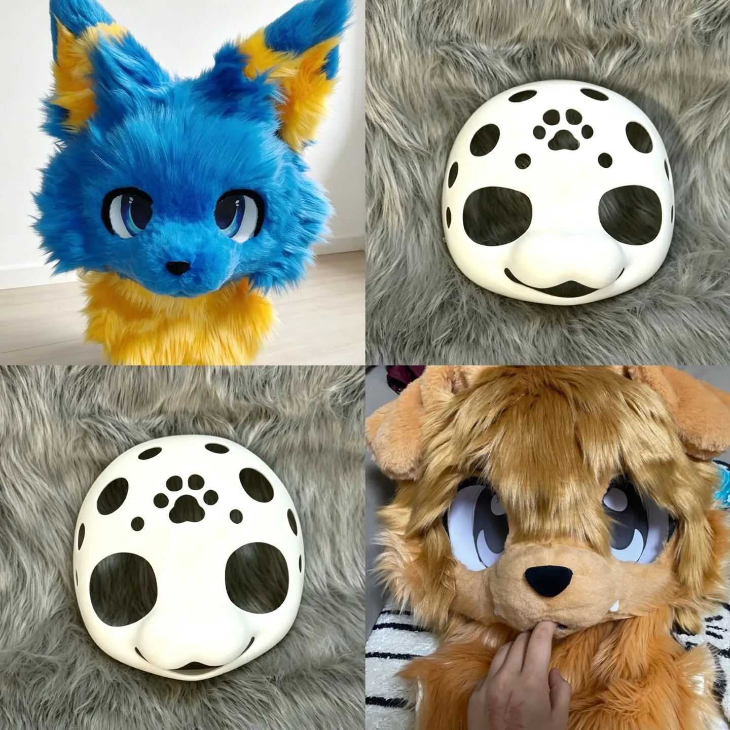 

Kemono Base Mask Cute Canidae Beasts Short Kiss Head Skull 3DPrinted Cos DIY Anime Accessories