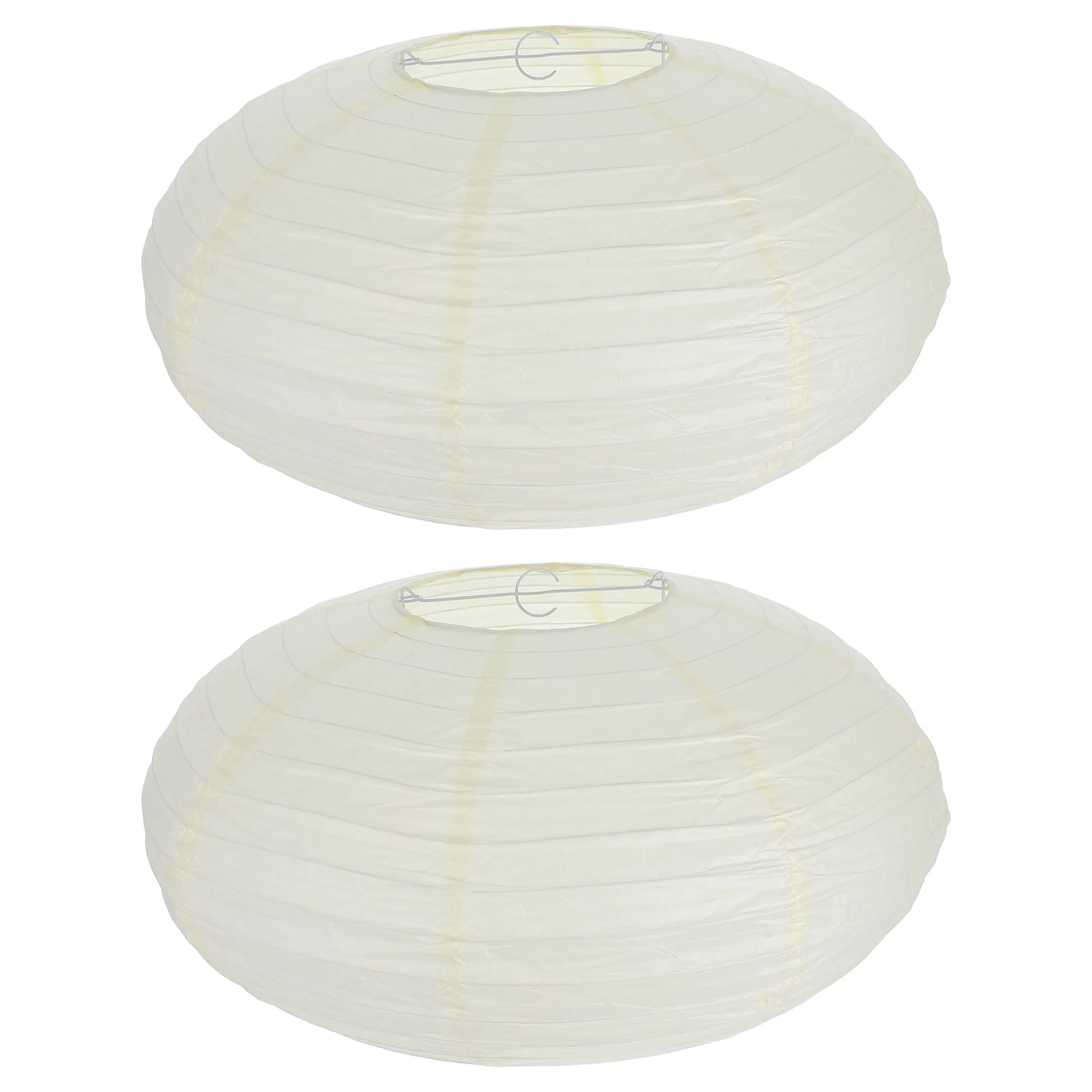 

2 Pcs Paper Lantern Shade Lamp Shades Pendant Light Lampshade Round Hanging Iron Foldable