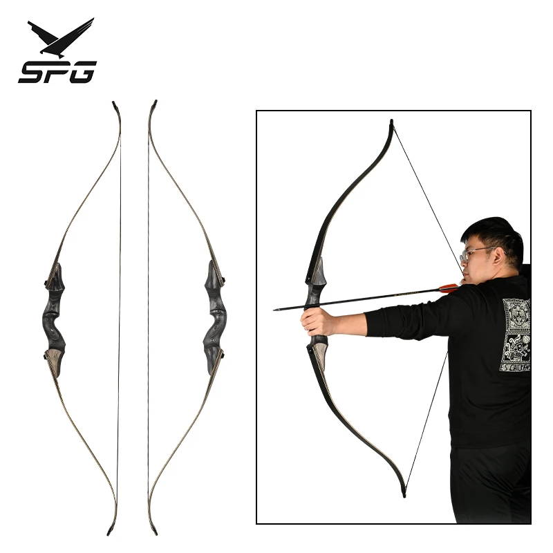 Archery Takedown Recurve Bow Right/Left Hand Wooden Riser Outdoor Hunting Practice Traditional Take Down Longbow Equipment