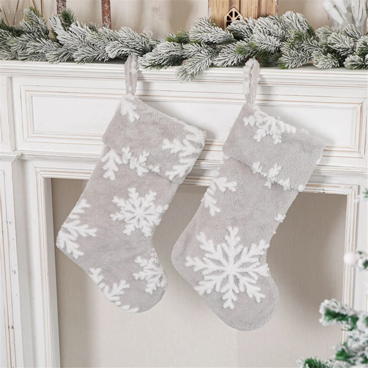Christmas Socks Pendant Gift Storage Bag Pouch Candy Storage Bag Festival Adornment Candy Christmas Tree image 5