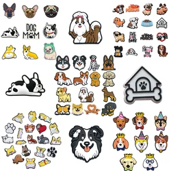 8-21pcs Cute Dog Animal Series per ciondoli per scarpe accessori per zoccoli classici decorazione per scarpe Fit Wristband regali per bambini