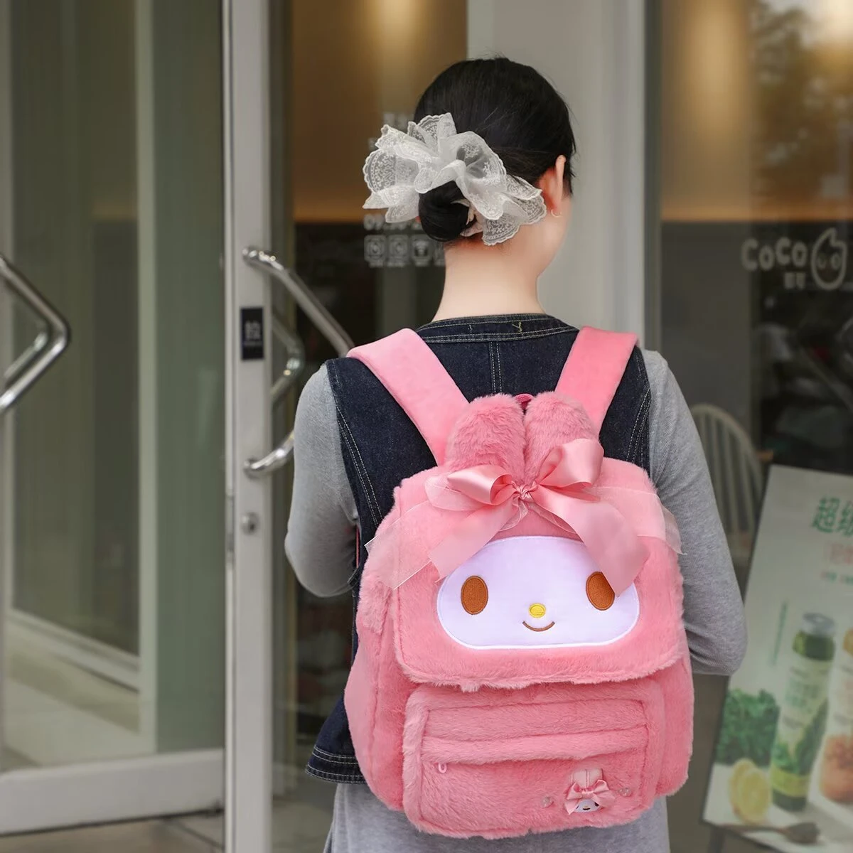 

Школьная сумка Sanrio, плюшевая сумка My Melody, повседневный рюкзак Hello Kitty, большая вместительная дорожная сумка на плечо, подарки для девочек