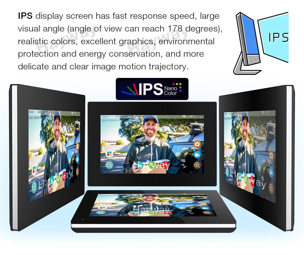 Hayway-intercomunicador de vídeo para el hogar, sistema de teléfono inteligente Tuya, 1080P, 110 °, timbre con cable, cámara IPS, Monitor táctil