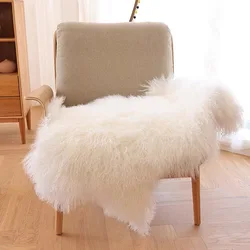 Soft Long Hair Mongolian Lamb Fur Mat, Bedroom Carpet, Chair Cover, Rug Blanket, CX-D-76