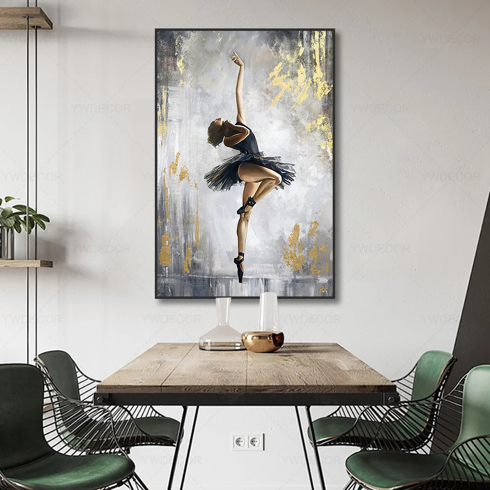 Abstract Ballet Dancer Canvas Painting Prints Posters Wall Art Pictures for Living Room Home Decoration Cuadros