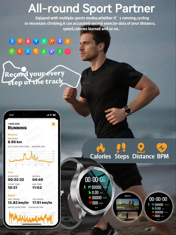 2025 สําหรับ OPPO WATCH X2 Smartwatches ผู้ชาย GPS Track บลูทูธโทรหลายโหมดกีฬาเข็มทิศ IP68 นาฬิกาสมาร์ทกันน้ําสําหรับ IOS