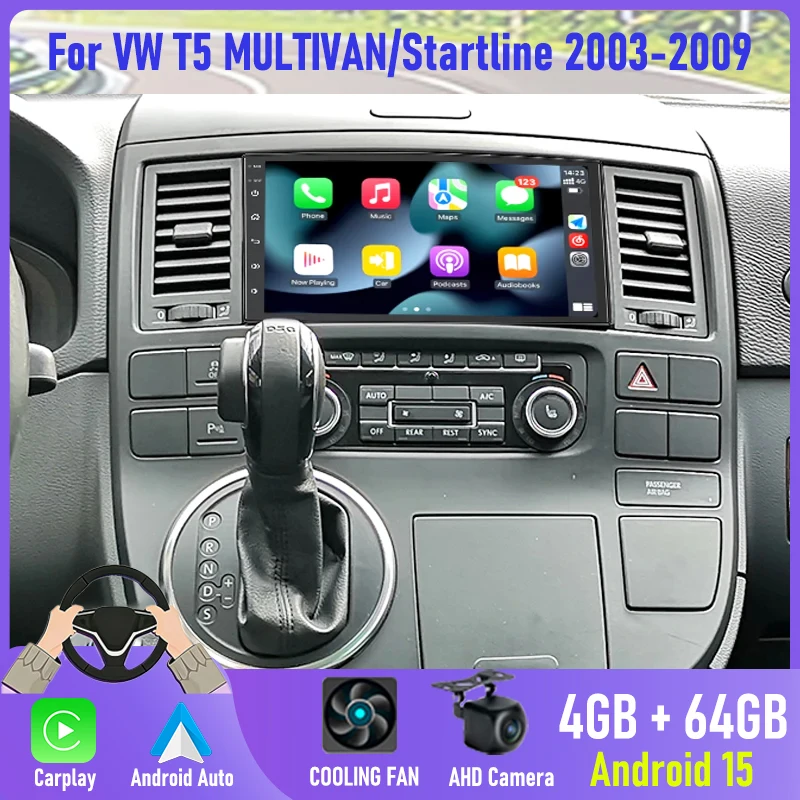 

7" Car Stereo Radio For VW T5 MULTIVAN/Startline 2003-2009 Wireless Apple Carplay Android Auto Head Unit GPS WIFI Navi 6+128GB