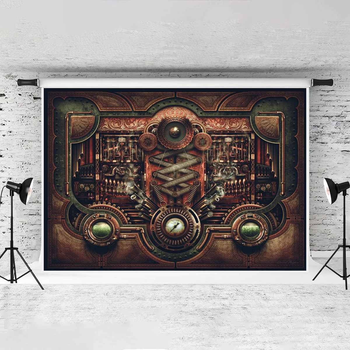 Steampunk Art Backdrop, Beleza de Banner Mecânica, Música Digital, Photo Booth Props, Fotografia De Aniversário, Decorações De Festa