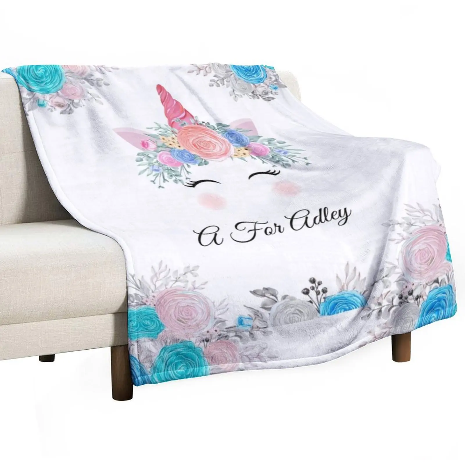 Copy of A For Adley Tshirt - A For Adley Fanart Sticker Throw Blanket Cute Large Baby Blankets