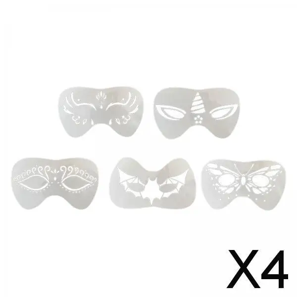 Set di stencil per pittura del viso per bambini Modelli in PET riutilizzabili Modello artistico per trucco per compleanno Halloween Bambini e adulti