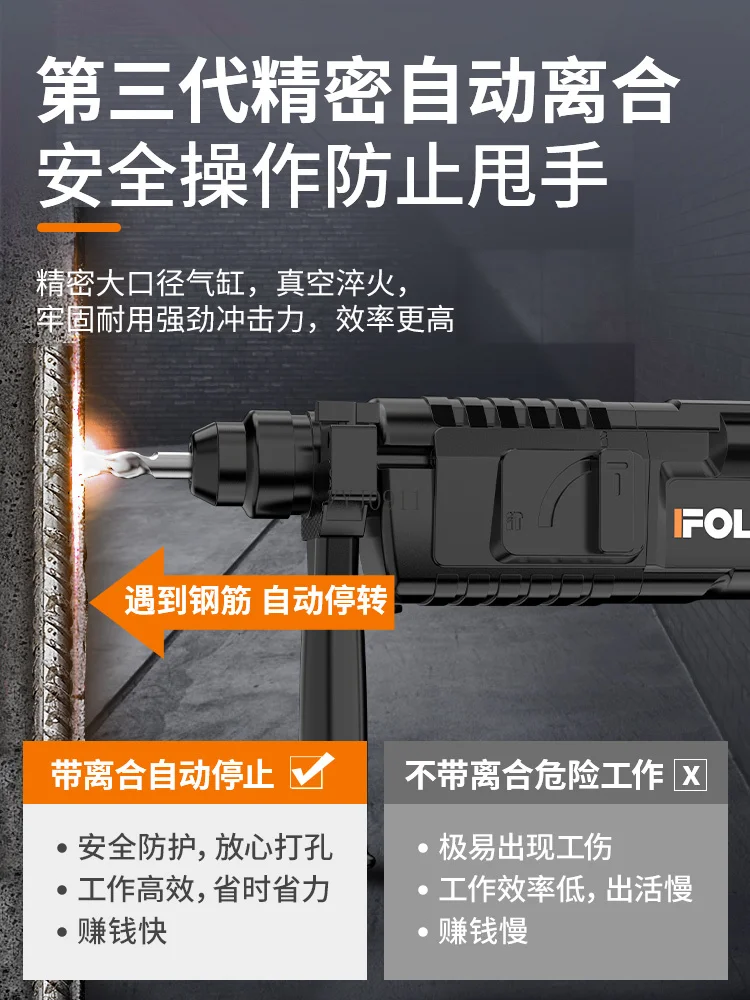 電動ハンマーインパクトドリル兼用ハイパワー掘削コンクリートレンガ壁穴家庭用電動工具電動ハンマー