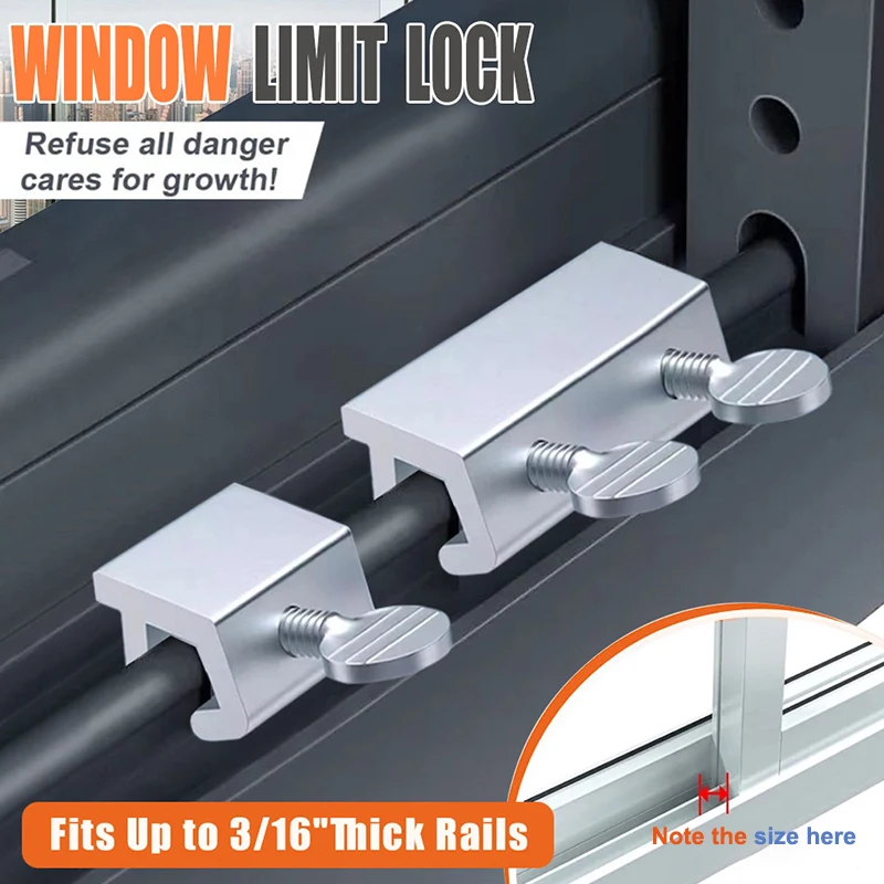 Adjustable Window Lock Stopper Safety Locks for Kids and Pets Anti-theft Door Lock Non Punch Sliding Window Lock Hardware