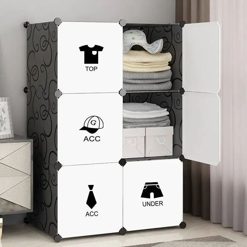 @9Modern Plastic Wardrobe Display Open Cabinet Clothes Partitions Bedroom Organizer Wardrobe Storage