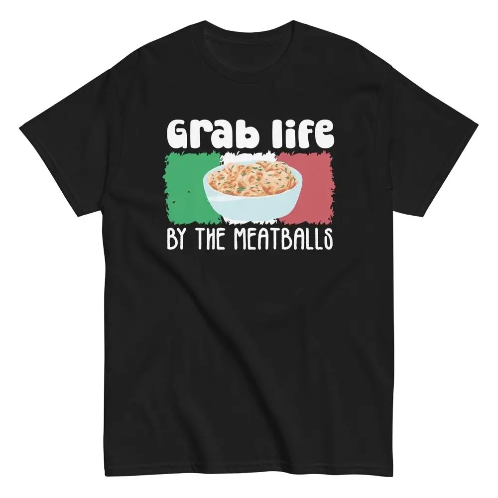 Italian Cuisine Chef Funny Men's Cotton T-Shirt  Meatballs Lover TeeAnime Pattern Y2K