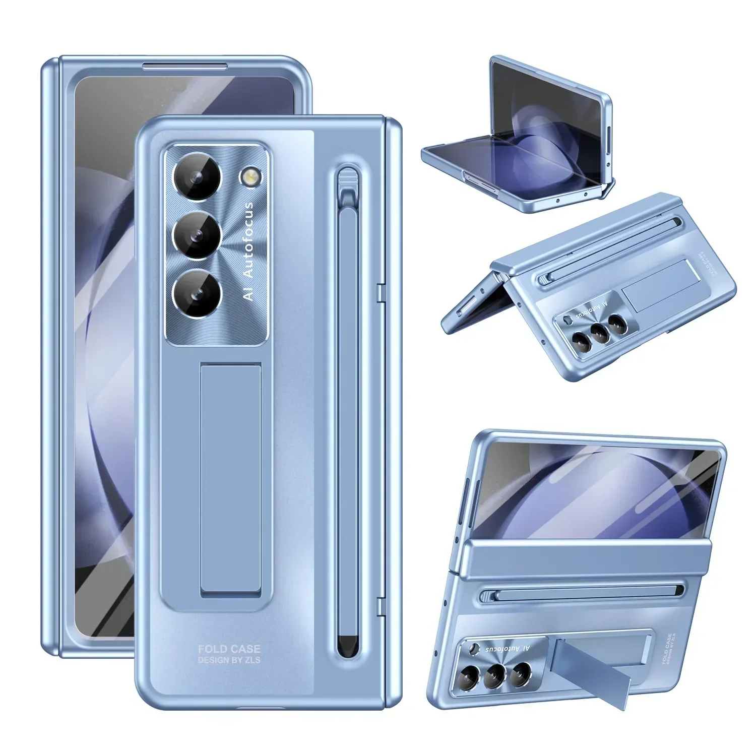 Slot per penna porta con custodia per telefono con pellicola a conchiglia per penna per Samsung Galaxy Z Fold5 4 Custodia protettiva pieghevole Z Fold4 all-inclusive