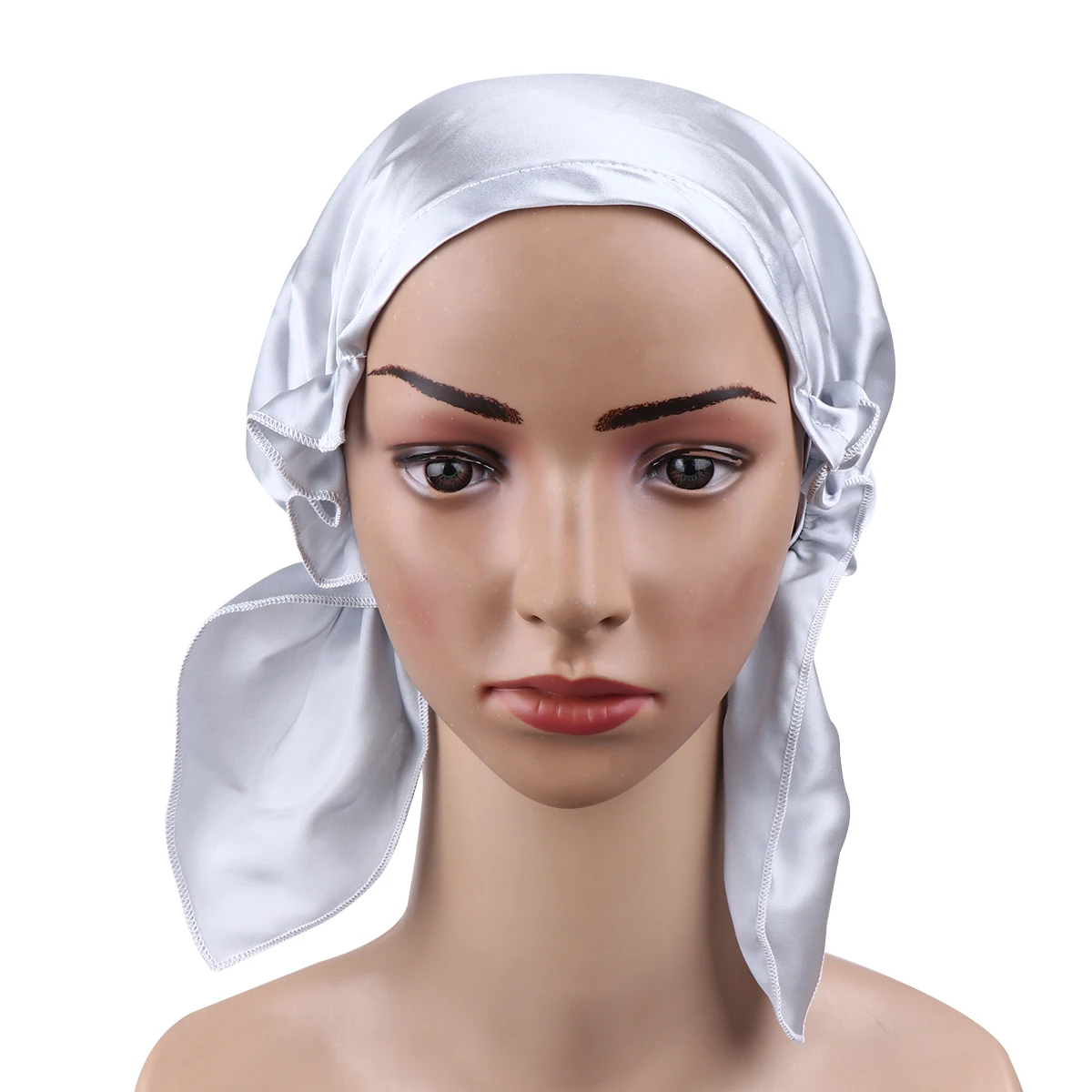 

Silk Maternal Elastic Comfortable Hair Protection Sleeping Cap for Women Silver Grey Adjustable Elastic Design Woman